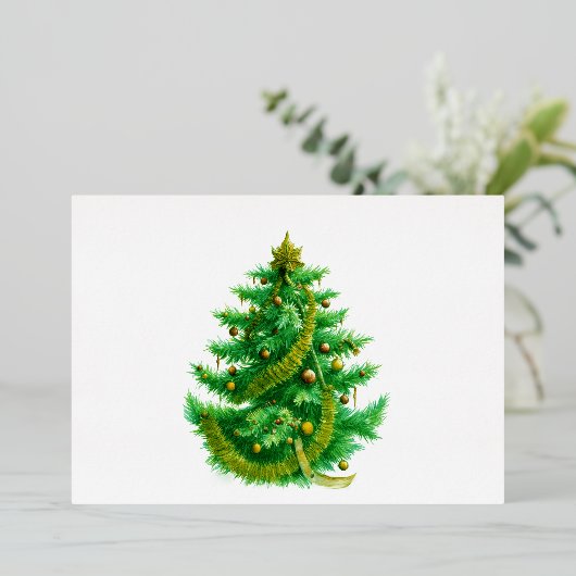 A Mandelbrot Christas Tree With Red & Green Bulbs Folieneinladung (Stehend vorne)