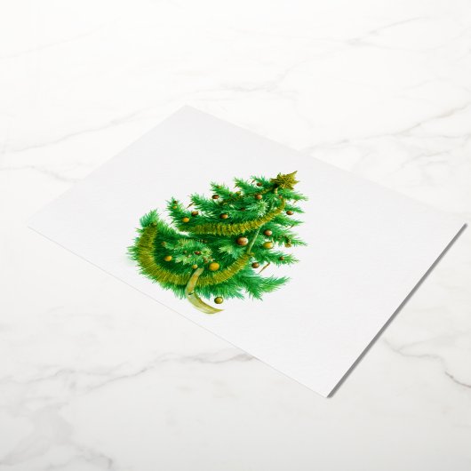 A Mandelbrot Christas Tree With Red & Green Bulbs Folieneinladung (Gedreht)