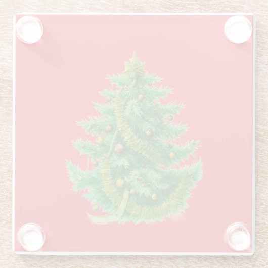 A Mandelbrot Christas Tree With Red & Green Bulbs Glasuntersetzer (Rückseite)