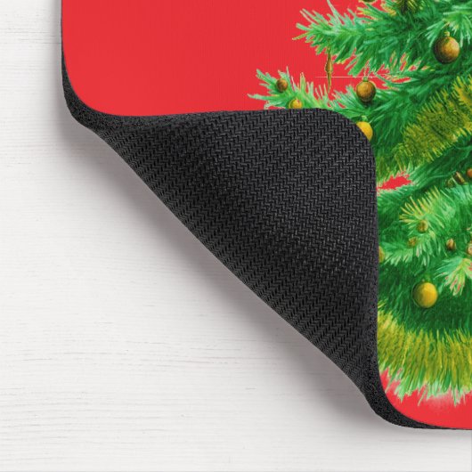 A Mandelbrot Christas Tree With Red & Green Bulbs Mousepad (Ecke)