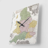 A Map of England | 1760 Quadratische Wanduhr (Winkel)