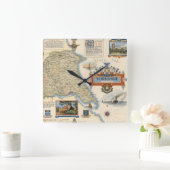 A Map of Yorkshire: East Riding Quadratische Wanduhr (Zuhause)