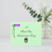 "A Mardi Gras Junggeselinnen-Abschied" Einladungspostkarte (Stehend Vorderseite)