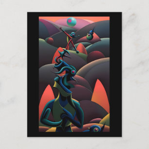 A Martini Lands on the Planet of Olives - Ken Gage Postkarte