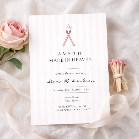 A Match Made in Heaven Elegant Bridal Shower Einladung