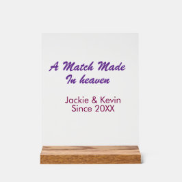 A match made in heaven purple mauve since year nam acrylschild