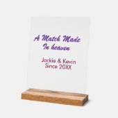 A match made in heaven purple mauve since year nam acrylschild (Winkel)