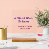 A match made in heaven purple mauve since year nam acrylschild (Hochzeit)