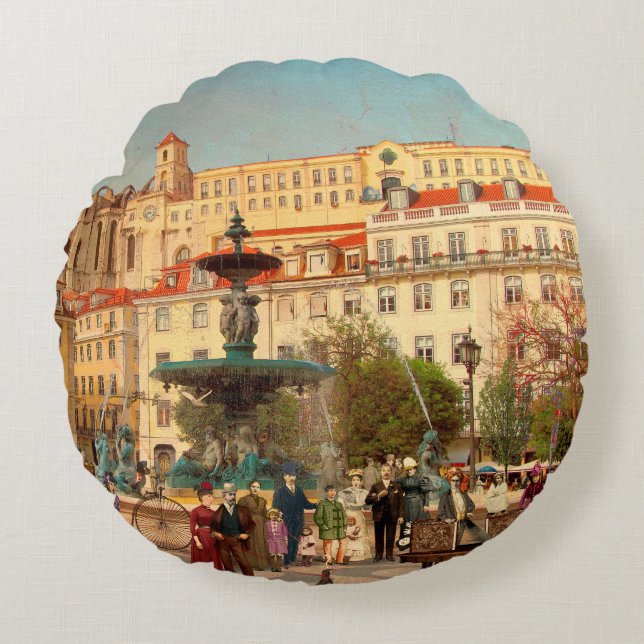  A Maxia do Rossio (Lisboa) Rundes Kissen (Vorderseite)