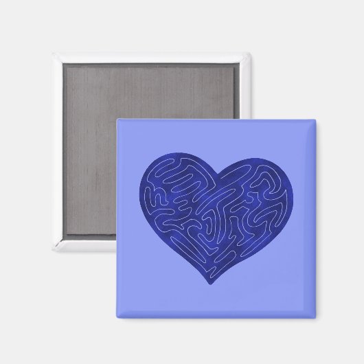 A-MAZE-HERZ (BLAU) MAGNET (Vorderseite/Rückseite)