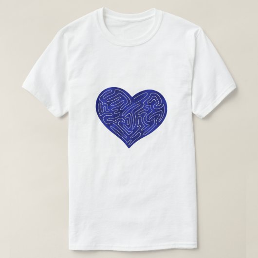 A-MAZE-HERZ (BLAU) T-Shirt (Design vorne)
