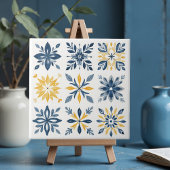 A Mediterranean Tile Design with Floral Geometric Fliese