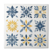 A Mediterranean Tile Design with Floral Geometric Fliese (Vorderseite)