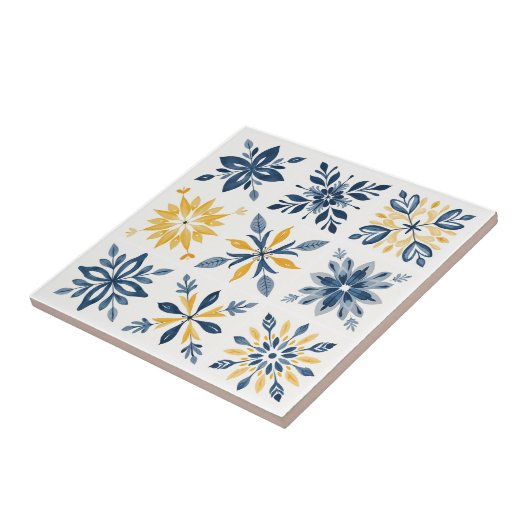 A Mediterranean Tile Design with Floral Geometric Fliese (Seite)