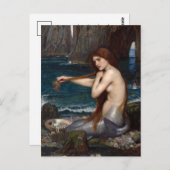 A Mermaid | John William Waterhouse Postkarte (Vorne/Hinten)
