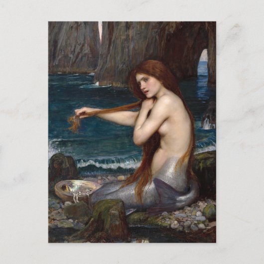 A Mermaid | John William Waterhouse Postkarte (Vorderseite)