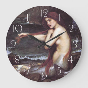 A Mermaid von J W Waterhouse, 1901 Große Wanduhr