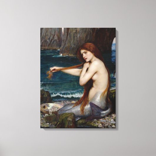 "A Mermaid" von John William Waterhouse Leinwand (Vorderseite)