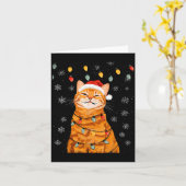 A Merry Christmas Lights Snowflake Ginger Cat Oran Karte (Gelbe Blume)