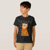 A Merry Christmas Lights Snowflake Ginger Cat Oran T-Shirt (Vorne ganz)