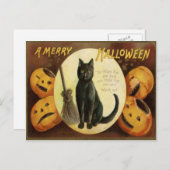A Merry Hallowe'en Feiertagspostkarte (Vorne/Hinten)