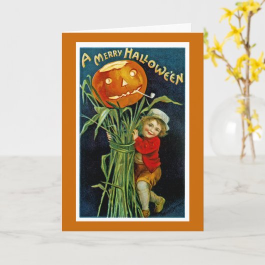 A Merry Halloween Karte (Gelbe Blume)