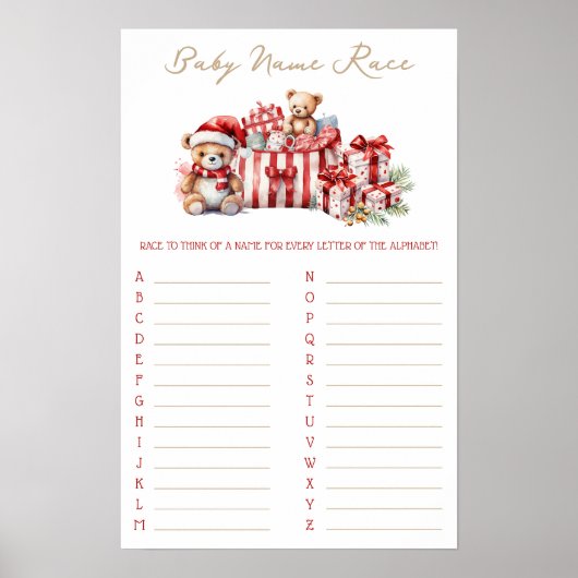 A Merry Little Baby Shower Baby Shower Game Poster (Vorne)
