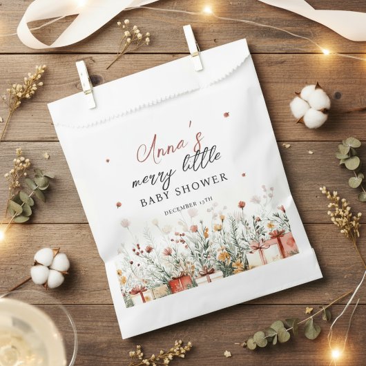 A Merry Little Baby Shower Christmas Florals Geschenktütchen