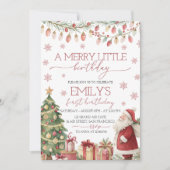 A Merry Little Birthday Invitation Einladung (Vorderseite)