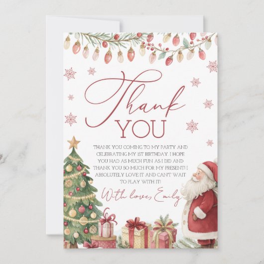 A Merry Little Birthday Thank You Einladung (Vorderseite)