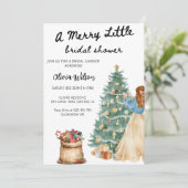 A Merry Little Bridal Shower-Christmas Bride Party Einladung (Stehend Vorderseite)
