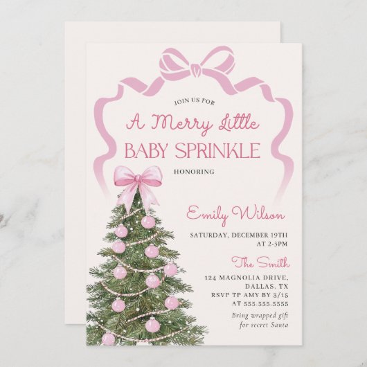 A Merry Little Christmas Baby Shower Invitation Einladung (Vorne/Hinten)