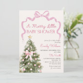 A Merry Little Christmas Baby Shower Invitation Einladung (Stehend Vorderseite)