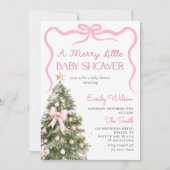 A Merry Little Christmas Baby Shower Invitation Einladung (Vorderseite)