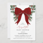 A Merry Little Christmas Baby Shower Invitation Einladung (Vorderseite)