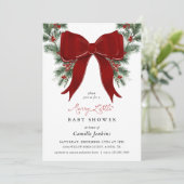A Merry Little Christmas Baby Shower Invitation Einladung (Stehend Vorderseite)