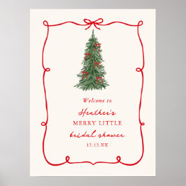 A Merry Little Christmas Bridal Shower Welcome Poster