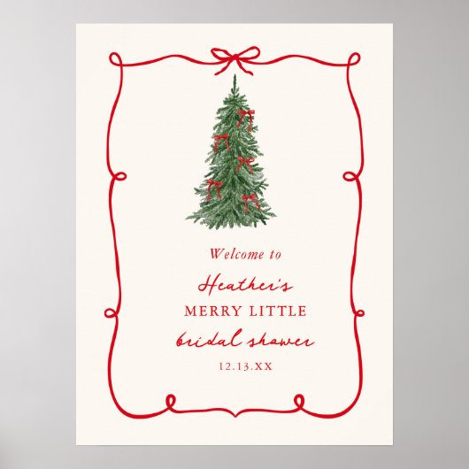 A Merry Little Christmas Bridal Shower Welcome Poster (Vorne)