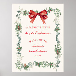 A Merry Little Christmas Bridal Shower Welcome Poster