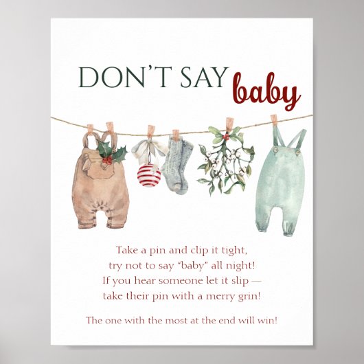 A Merry Little Christmas Clothes DON’T SAY Baby Poster (Vorne)