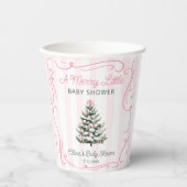 A Merry Little Christmas Tree Baby Shower Pappbecher (Vorderseite)