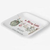 A Merry Little Girl Baby Shower Christmas Clothes Pappteller (Gewinkelt)