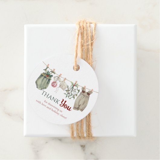 A Merry Little Girl Christmas Clothes Thank You Geschenkanhänger (Beispiel)