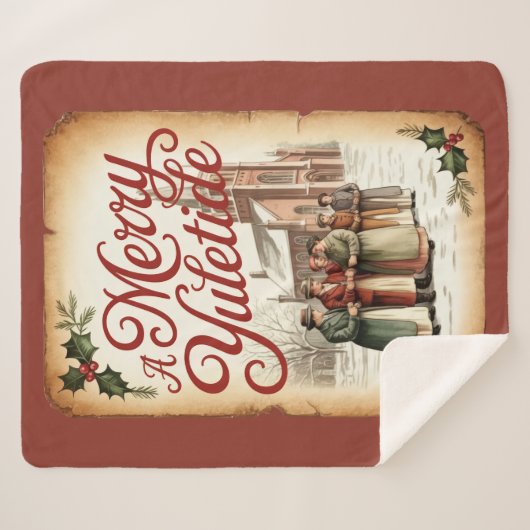 A Merry Yuletide with Victorian Carolers Sherpadecke (Vorderseite (Horizontal))