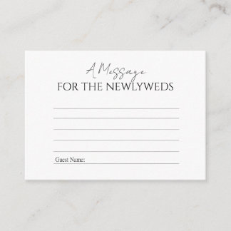 A Message for the Newlyweds Advice Card Hinweiskarte
