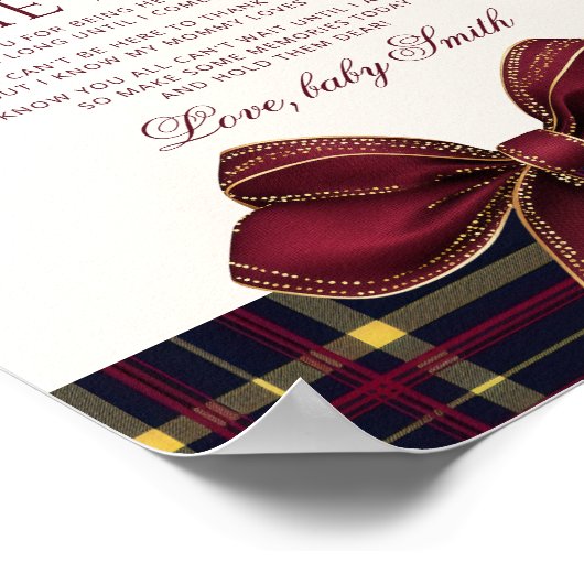 A message from the bump Teddy Bear Red Bow Poster (Ecke)