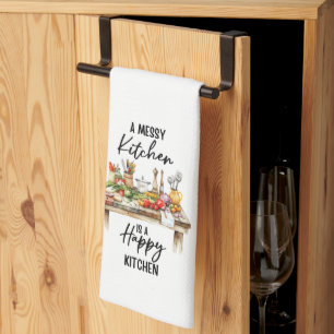 A Messy Kitchen ist eine glückliche Küche Geschirrtuch