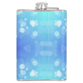 A metal flask featuring a vibrant blue background  flachmann (Rückseite)