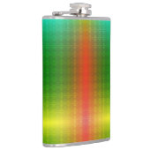 A metallic flask with a gradient green to yellow  flachmann (Rechts)