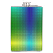 A metallic flask with a gradient green to yellow  flachmann (Rückseite)
